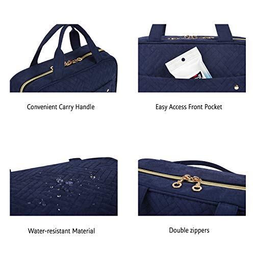 BAGSMART Toiletry Bag Travel Bag with hanging hook, Water-resistant Makeup Cosmetic Bag Travel Organizer for Accessories, Shampoo, Full Sized Container, Toiletries, Smokey Blue - color: Blue, size: Medium