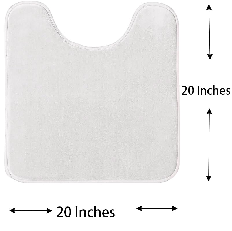 Madeals Toilet Mat and lid Cover Set with Toilet Tank Cover 3 Piece Toilet Set White - color: White