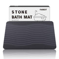 Stone Bath Mat, Diatomaceous Earth Shower Mat, Fast-Drying Bathroom Floor Mat, Absorbent Non-Slip Diatomite Mats for Bathtub, Grey Wave - color: Wide Wave-24*16-1 Pack