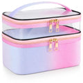 Travel Makeup Bag Cosmetic Bag Makeup Bags for Women Cosmetics Cases Portable Waterproof Foldable (Rainbow Pink) - color: Rainbow Pink