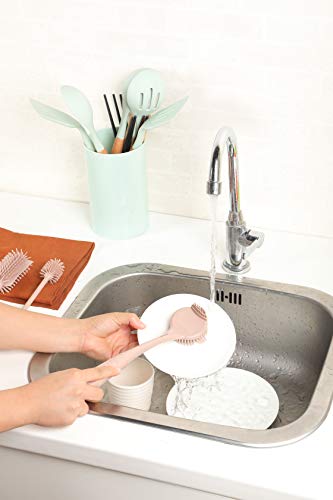 Bottle Brush Silicone Dish Brush with Handle Cleaning Set - color: 3pcs Brush