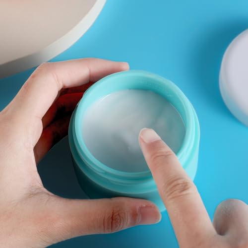 kuangre Travel Containers for Toiletries, Silicone Cream Jars BPA-Free, Leak-proof 3oz Travel Size Containers, Portable Size Silicone Jars with Lid for Cosmetic Face Hand Body Cream (4 Pack) - color: Colorful, size: 3 Ounces