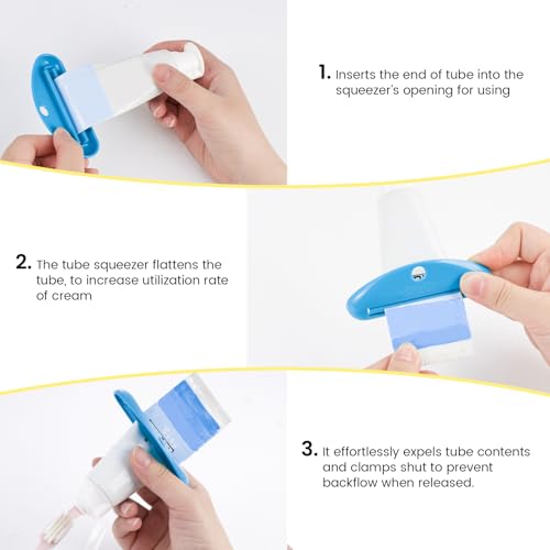 LOVEINUSA Toothpaste Squeezers, 12 PCS Multicolor Toothpaste Clips | Tube Squeezer Dispenser Assorted Colorsfor Hair Gel, Glue Tube Ointment - color: 12pcs