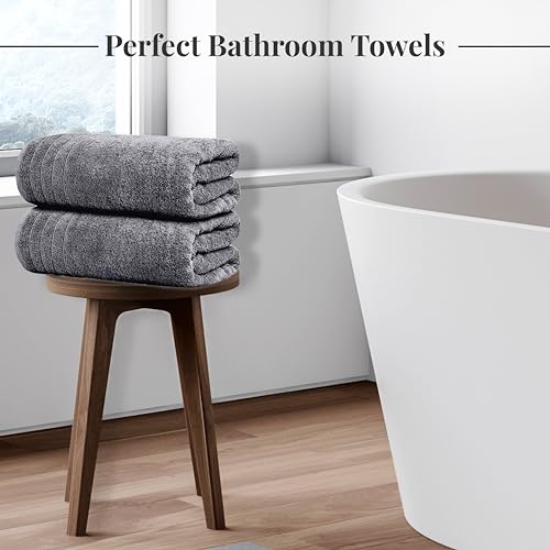 Tens Towels Pack of 8 Towels Set, 2 Extra Large Bath, 2 Hand, 4 Washcloths, 100% Cotton, Lighter Weight, Quicker to Dry, Super Absorbent, Perfect for Bathroom, Dark Grey - color: Dark Grey