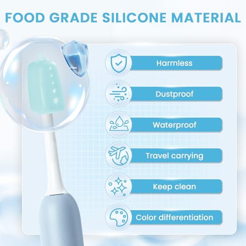 Lapfoon 6 Packs Silicone Toothbrush Covers, Tooth Brush Cover Cap for Electric & Manual Toothbrushes, Toothbrush Travel Essentials - color: Green