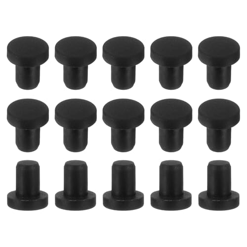 uxcell 15Pcs Silicone Hole Plug, Waterproof Solid T-Shaped Rubber Stoppers Bottle Seal Tube Pipe Plug End Cap for 4.5mm/0.18" Hole for Bathtub Bottle, 0.24" Plug Height, Black - color: Black, size: For 4.5mm/0.18" Hole, 0.24" Plug Height