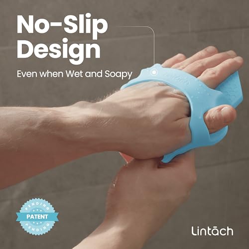 Silicone Shower Scrubber for Body – Exfoliating Loofah Alternative, Zinc & Silver-Infused, Hygienic & Gentle for Sensitive Skin, Durable & Long-Lasting Body Scrubber for Men - Sky Blue - color: Sky Blue