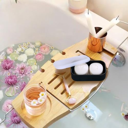 Large Travel Soap Container Leak Proof, Silicone Shampoo Bar Holder | Soap Case with Draining Layer, Slip-Resistant Portable Bar Soap Holder for Shower, Bathroom, Gym, Camping(Translucent Black) - color: Rectangular Translucent Black