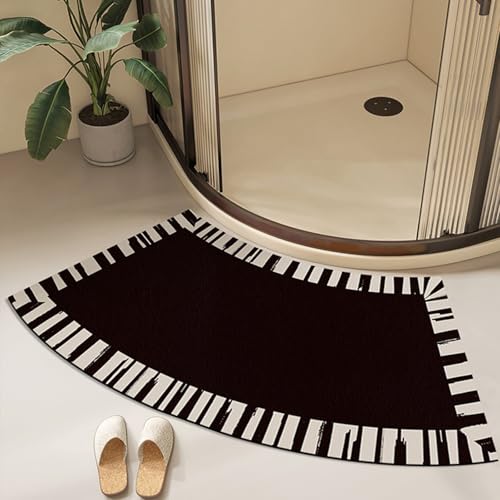 Fast Drying Curved Bath Mat Shower Mats for Round Bathroom and Shower, Strong Absorbent Corner Bath Mat, Rubber Non-Slip Bottom, Easy to Clean, 45x100cm(18x40inch),D - color: D