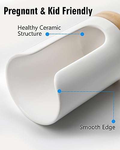 Ceramic Bathroom Cups Dispenser - 3-5 oz Disposable Paper & Plastic Bathroom Cups Holder - Mouthwash Cups Dispenser for Bathroom, Guest Toiletries, Countertop, Coffee - BPA Free (White) - color: White