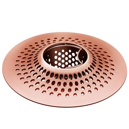 LEKEYE Shower Drain Hair Catcher/Bathroom Drain Cover/Bathtub Drain Strainer/Shower Stall Drain Protector(Red Copper) - color: Red Copper