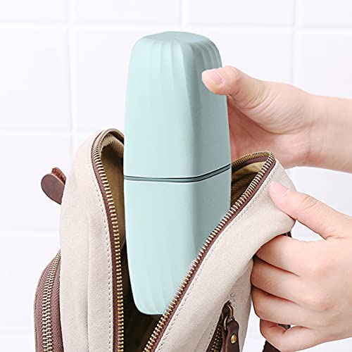 Travel Toothbrush Cup Case,Toothbrush Holder with Cover Travel Toothbrush Containers Portable Toothpaste Storage Toothbrush Case and Carrier for Camping School Business Trip Bathroom (Pink) - color: Pink