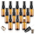 12 Pcs Amber Glass Pump Bottle Refillable Lotion Foundation Container Cosmetic Dispenser with Press Pump for Essence Lotion Travel - 15ml/0.5oz - size: 15 ml