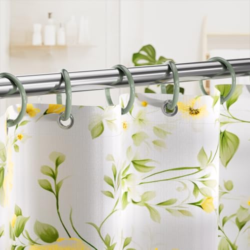 Amazer Plastic Shower Curtain Rings, 24 Pcs Shower Curtain Hooks, O Shape Sage Green Shower Curtain Hooks Rings, Easy to Snap Closure, Shower Hooks for Shower Curtain and Liner Bathroom - color: Sage Green, size: 24 Pack