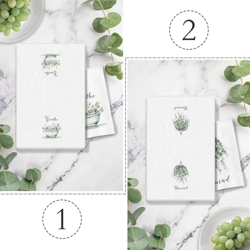 Boho Botanical Bathroom Hand Towels Set of 2, Breathe Unwind Decorative Hand Towels for Gym Yoga Spa Bathroom Decor, 16x24 Inches - color: L