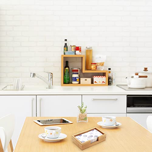 Bamboo Napkin Holder Rectangular, 9.5" x 5.5" x 2.5", Wood Guest Towel Tray, Wooden Paper Towels Holder for Kitchen/Bathroom Countertop - size: 9.5" x 5.5" x 2.5"