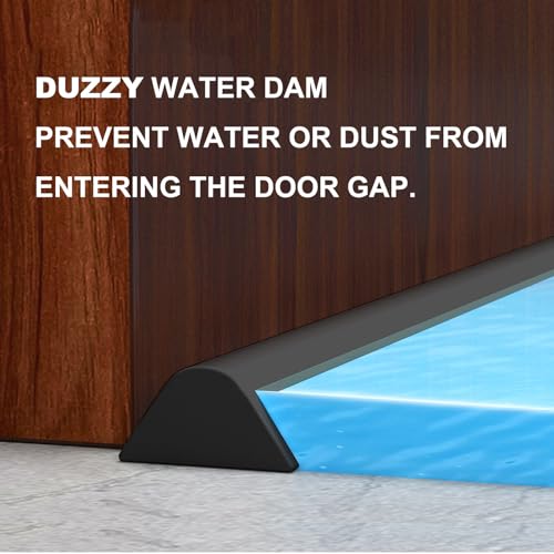 Duzzy 39 Inch Collapsible Shower Water Dam, Shower Threshold Water Stopper Barrier and Retention System and Keeps Water Inside Threshold Dry and Wet Separation, Suitable for Bathroom & Kitchen - color: Black, style: 39 Inch