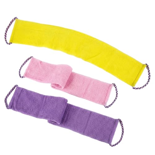 3 PCS Authentic African Net Sponge 30" Extra Long African Exfoliating Net for Body & Back Scrubber for Shower Quick Dry Nylon Mesh Washcloth for Glowing Skin - style: 3PCS Purple+Yellow+Pink