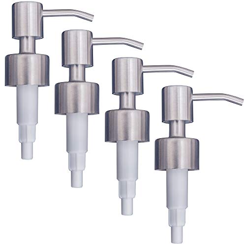 Stainless Steel Soap and Lotion Dispenser Pumps, Replacement for Your Bottles (Brushed Nickel, 4 Pack) - color: Brushed Nickel, size: 4 Pack