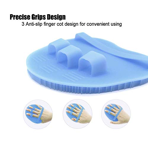 1 Pack Soft Silicone Shower Brush,Bath Exfoliating Skin Massage Scrubber | Body & Face & Short Hair Wash, Dry Skin Brushing Glove Loofah, Fit for Sensitive and All Kinds of Skin (Purple) - color: Purple