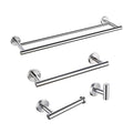 Miyili Bathroom Accessories Set 4-Piece Bath Hardware Kit Brushed Stainless Steel Wall Mount - Includes Double Towel Bar, Hand Towel Rack, Toilet Paper Holder, Robe Hook, BS01N4