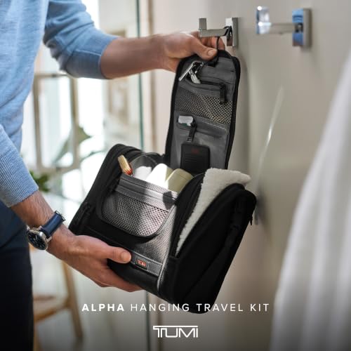 TUMI - Alpha Hanging Travel Kit - Toiletries and Cosmetics Organizer - Travel Essentials Bag with Hooks & Pockets - Black - color: Black