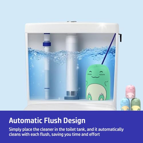 Cute Dinosaur-Shaped Toilet Bowl Cleaner Bottle, Bathroom Toilet Tank Cleaner with Ocean, Jasmine, and Peach Scent,Three bottles can be used for 9 months (Ocean&Peach&Jasmine)