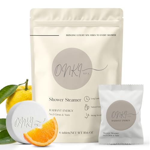 Citrus Shower Steamers Aromatherapy 6 Pack – Yuzu Citrus Shower Steamer for Energy, Relaxation & Self Care – Energizing Spa Shower Bombs for Women & Men, Individually Wrapped