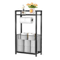 Freestanding Toilet Paper Holder with Storage Shelf - Larger Size Bathroom Tissue Stand with Space for Multiple Rolls, Phone, Wipes, and Magazines – All-in-One Toilet Roll Dispenser and Organizer