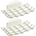 Shower Soap Holder for Wall, Adhesive Bar Soap Dish with Self Draining Grid, Side Hooks and No Drilling Mount, White, 2 Pack - color: White