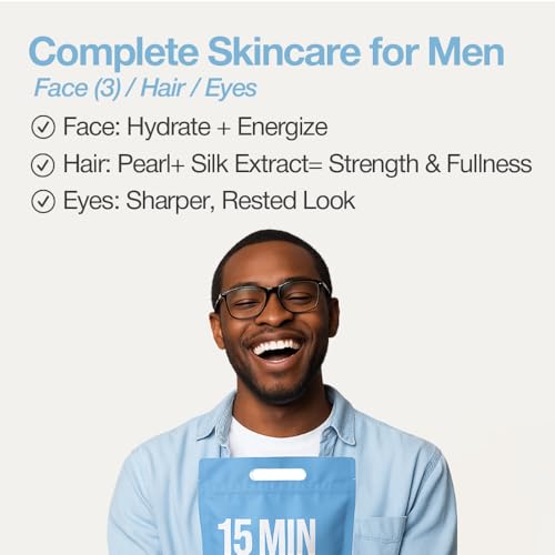 Naisture 15 Min Groom Me Kit Skincare Gift Set for Men – All-in-One Bundle with Hair, Face, & Eye Masks, Complete Grooming Self-Care Kit (5 pcs) - color: Groom Me Kit