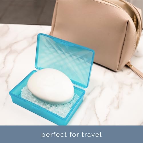 S&T INC. Bar Soap Holder for Kitchen, Bathroom, and Soap Dish, 4 Pack, Clear, 2.9 inches by 4.4 inches - color: Clear, size: 4 Pack