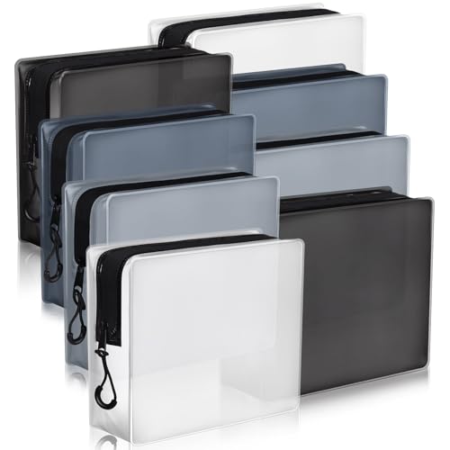 8 Pack TSA Approved Travel Toiletry Bags Frosted Translucent Leak-proof Cosmetic Makeup Bags for Women Men Travel Organizer Airport Security(Gray,6.7 x 5.5 x 1.8 Inch) - color: Gray, size: 6.7 x 5.5 x 1.8 Inch