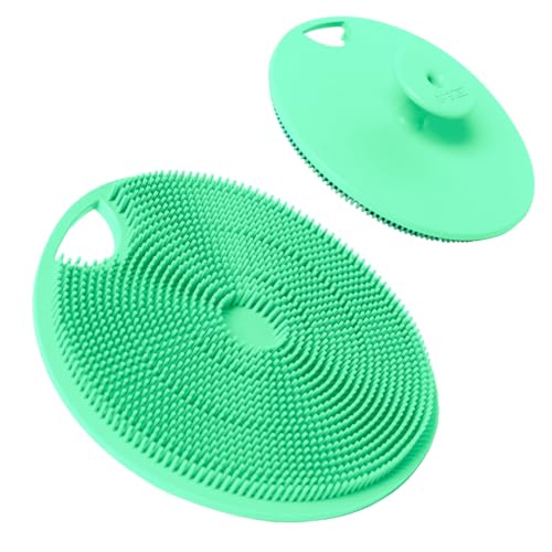 Boie USA Body Scrubber with Handle - Hygienic, Exfoliating Loofah Alternative - Feels Like Silicone Scrubber Gentle on Sensitive Skin, Hypoallergenic, BPA & Latex-Free, Made in the USA (Mint) - color: Mint