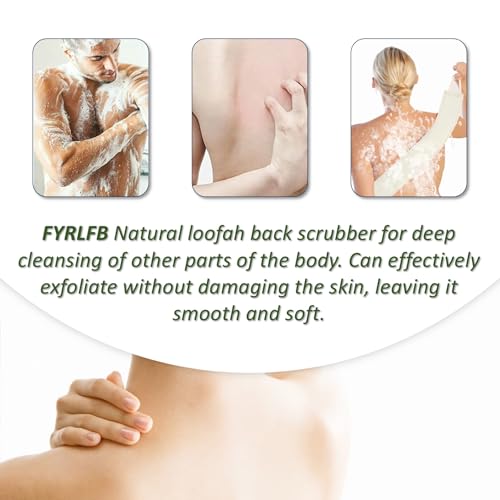 Natural Loofah Exfoliating Body Scrubber for Men and Women, Loofah with Handle, Exfoliating Back Scrubber for Shower Set, Luffa Sponge to Clean & Relax Your Body Deeply (1 Pack) - style: Pack of 1