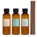 COCORRÍNA Reed Diffuser Refill Set, 10.2oz Scented Oil Refill 3 Pack, Clean Linen, Ocean Mist, Eucalyptus & Moss, Long Lasting Oil Diffuser Refill with 18 Sticks for Bathroom & Bedroom