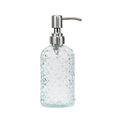 16 oz Diamond Pattern Glass Soap Dispenser, Kitchen and Bathroom Refillable Soap Dispenser with Rust Resistant Stainless Steel Pump for Hand Soap, Lotion Glass Liquid Dispenser (Clear) - color: Clear