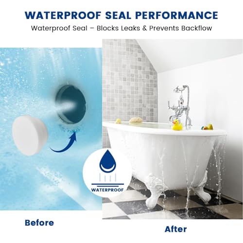 24 Pcs Silicone Bathtub Jet Covers, 6 Sizes Waterproof Hole Plugs, Universal White Tube Plugs, Reusable Flexible End Caps for Bathtub Jets, Bottles, Pipes