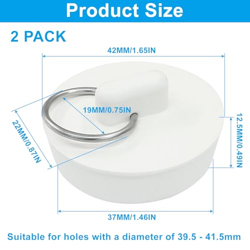 2 Pack Rubber Drain Stopper 1-1/2 Inch Bathtub Drain Plug | Universal Bathroom Sink Stopper, Fits 1-1/2 Inch, Bathtub Drain Plug, For Bathroom Kitchen Sink Tub - style: 1-1/2 Inch