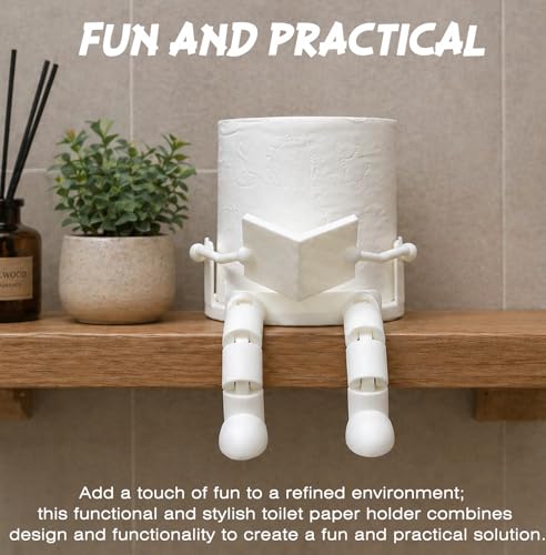 OYEFLY Funny Toilet Paper Holder, 3D Printed Toilet Roll Holder, Freestanding Plastic Bathroom Tissue Holder, Novelty Toilet Paper Stand for Bathroom Decor