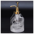 Glass Soap Dispenser for Kitchen and Bathroom Counter, 375ml/12.7 Oz Unique 3D White Smog Thick Glass Hand Soap Bottle with Smooth Action Rust-Free ABS Pump, Kitchen Dish Soap Dispenser (White) - color: White-01