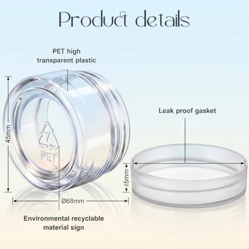 Patelai 4 Pieces Round Wide-mouth Leak Proof Plastic Container Jars with Lids for Travel Storage Makeup Beauty Products Face Creams Oils Salves Ointments DIY Making(1 Ounce,Clear) - color: Clear, size: 1 Ounce