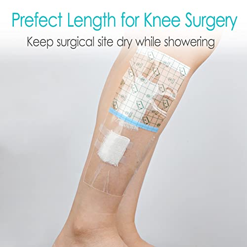 50 Pcs Waterproof Shower Protector | 4x10 Inch Knee Replacement Surgery Bandage Shower Cover Large Wounds Hip Incision Post Knee Surgery Adhesive Dressing Must Haves - size: 4 x 10 Inch (Pack of 50)