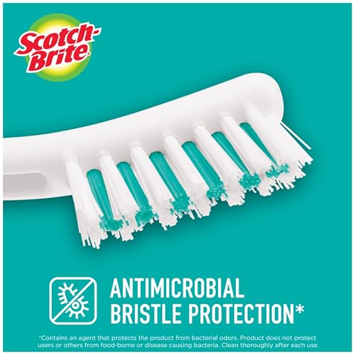 Scotch-Brite Tile & Grout Brush, Strong Bristles to Scrub Away Grime, 6 Count