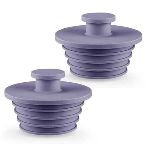 Aluvor Bathtub Stopper Drain Plug Bathroom Tub Plug Sink Stopper 2pcs | Silicone Bathtub Drain Plug Tub Drain Stopper Washbasin Stopper - color: Purple, size: Large