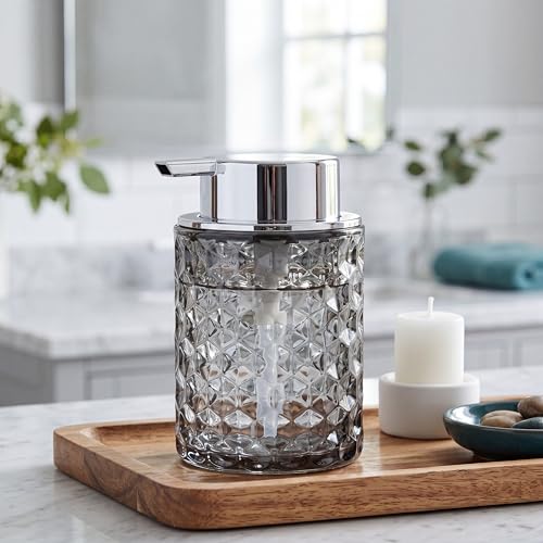 Malachi Foaming Hand Soap Dispenser, Refillable Clear Glass Foam Pump Bottle for Hand Soap, Dish Soap, Body Wash, Shampoo, Facial Cleanser & Baby Wash, Multi‑use for Bathroom, Kitchen & Commercial Use - color: Black