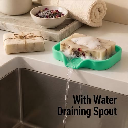 Zulay Kitchen Small Silicone Sponge Holder (4.9x3.3”) – Space-Saving Sink Organizer Tray for Sponge, Soap, Brush & More – Compact Non-Slip Dish for Kitchen & Bathroom (Carnival Glass) - color: Carnival Glass (Small), size: Small (4.9x3.3)