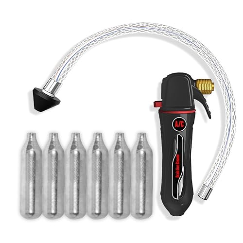 BRODYS Drain Device - AC Drain Line Cleaner, Gallo Drain Gun, 6 CO2 | Clear all HVAC Clogs, (Comes with 6 Unthreaded CO2 Cartridges, AC Cleaner Blaster Opener Kit A/C, flexible hose