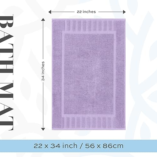 White Classic Luxury Bath Mat Floor Towel Set - Absorbent Cotton Hotel Spa Shower/Bathtub Mats [Not a Bathroom Rug] 22"x34" | 2 Pack | Lavender - color: 16: Lavender