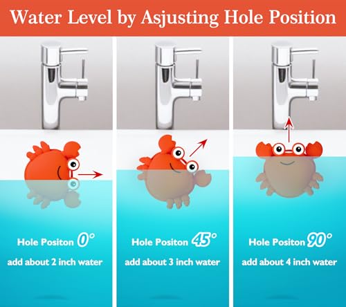 Bathtub Overflow Drain Cover Tub, Silicone Bathroom Overflow Drain Cover, Adds Inches of Water for Deeper &Warmer Bath, Orange Crab